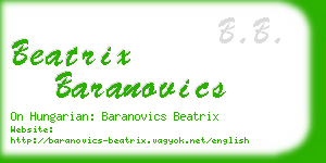 beatrix baranovics business card